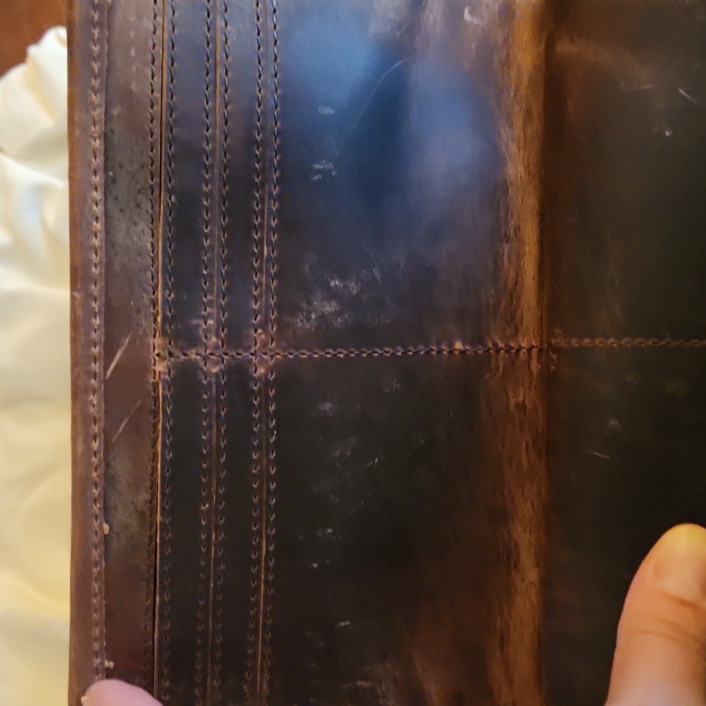 Cowhide Patchwork Wallet - Picture 7 of 10